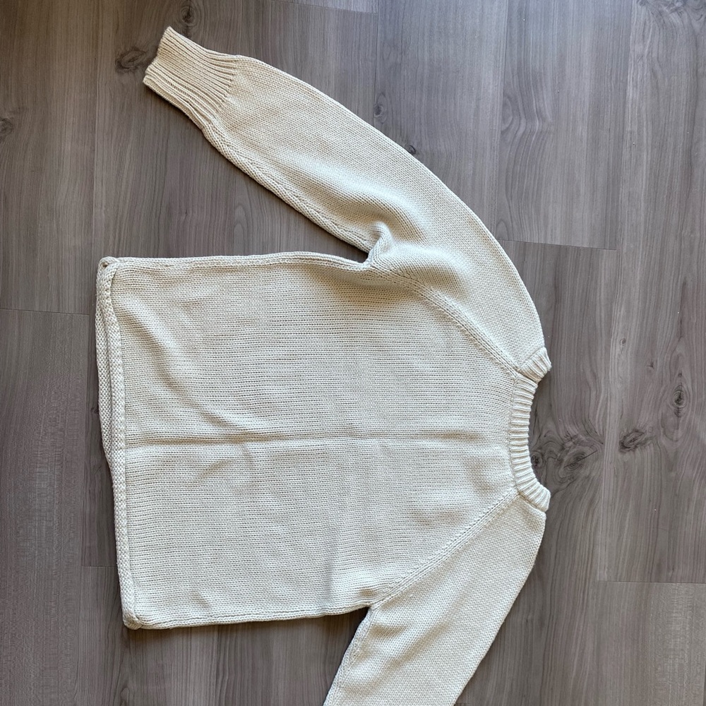 Cream Roll Bottom Sweater